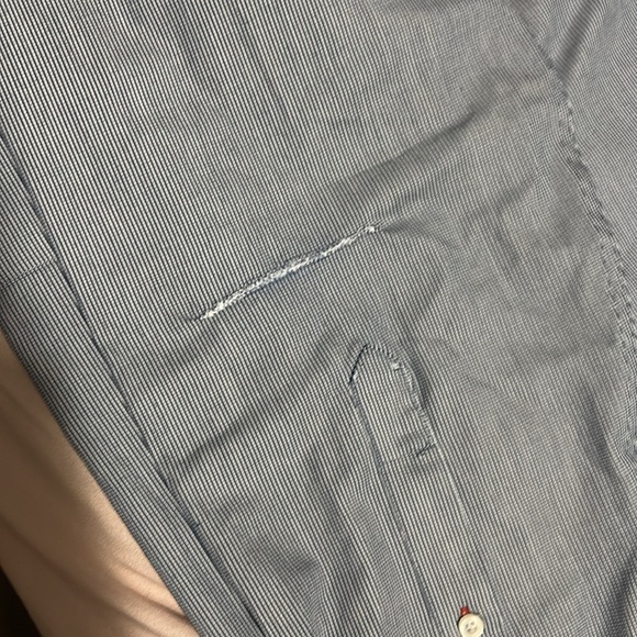 Tommy Hilfiger Blue and White Casual Button Down Shirt - Picture 5 of 5